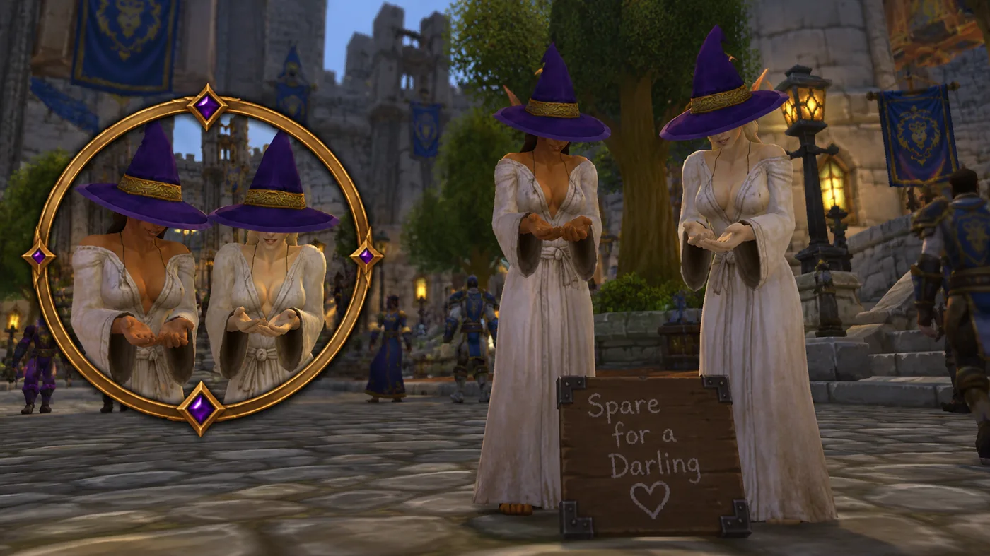 “Spare for a Darling”, in the streets of Stormwind